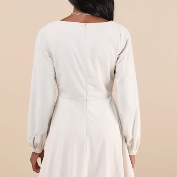 Lulus Daily Affection Beige Corduroy Mini Dress With Pockets - Size S - Picture 4 of 5